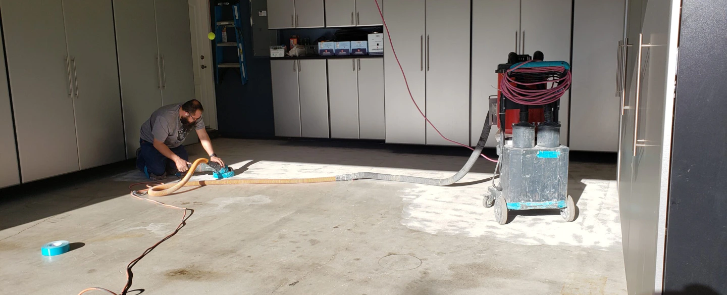 contact us man working epoxy floor mountain view ca