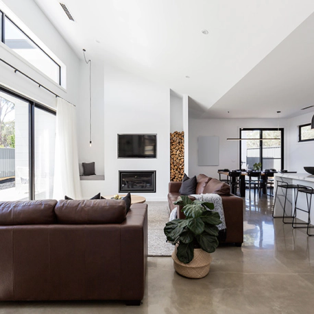 home with stained concrete floors mountain view ca